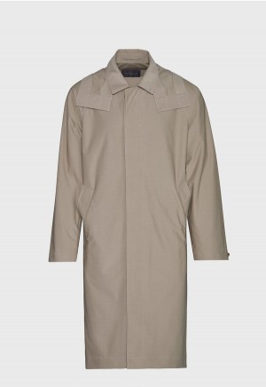 Beige Paul Stuart High Tech Packable Raincoat | UK_PAUL21403