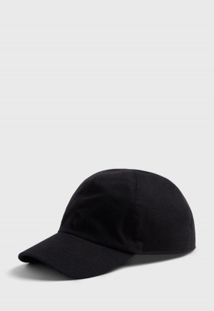 Black Paul Stuart Baseball Cap with Ear Flaps | UK_PAUL65403