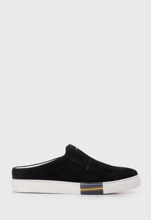 Black Paul Stuart Slide Suede | UK_PAUL60340