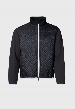 Black Paul Stuart Tonal Parquet Blouson Jacket | UK_PAUL70162