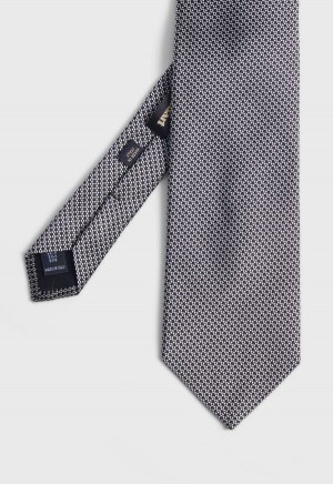 Black Paul Stuart Woven Silk Micro Deco | UK_PAUL98893