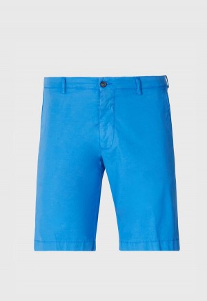 Blue Paul Stuart Cotton Bermuda Short | UK_PAUL33021