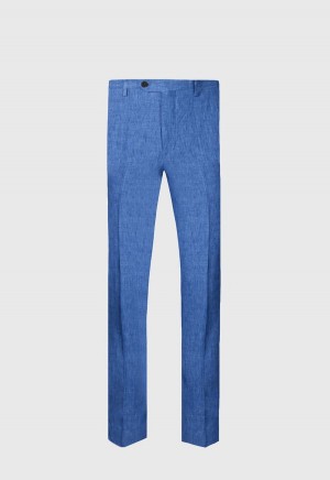 Blue Paul Stuart Linen Chambray | UK_PAUL10659