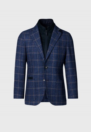 Blue Paul Stuart Plaid with Removable Vest | UK_PAUL51030