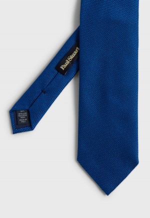 Blue Paul Stuart Solid Silk Garza | UK_PAUL98129