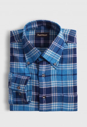 Blue / Purple Paul Stuart Flannel Plaid | UK_PAUL47767