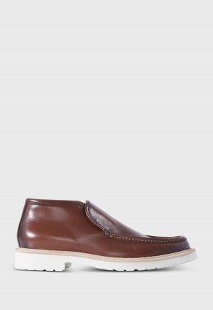 Brown Paul Stuart Barcelona Leather Boot | UK_PAUL24716