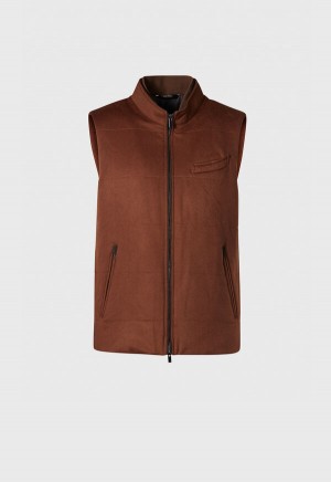 Brown Paul Stuart Cashmere Vest | UK_PAUL35643