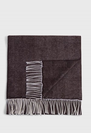 Brown Paul Stuart Wool Chevron Scarf | UK_PAUL84684