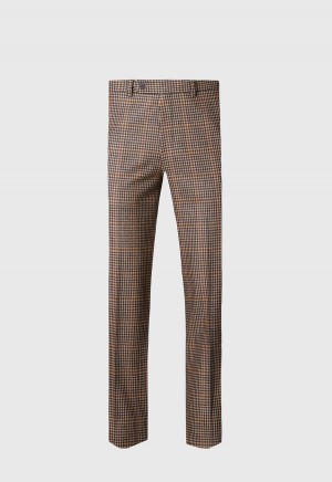 Brown Paul Stuart Wool Plaid | UK_PAUL44968