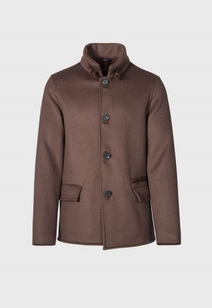 Brown Paul Stuart Wool & Cashmere Double Faced Jacket | UK_PAUL21101