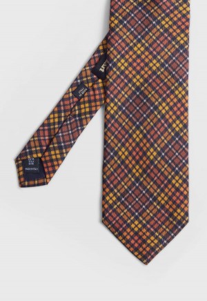 Brown / Multicolor Paul Stuart Madder Silk Plaid | UK_PAUL56366