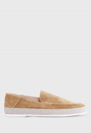 Dark Beige Paul Stuart St. Croix Suede Espadrille | UK_PAUL23253