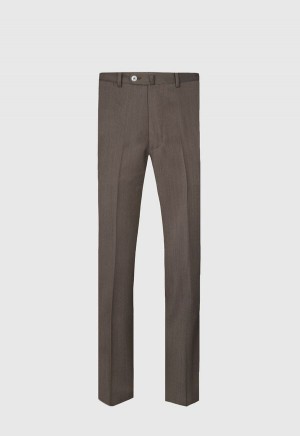 Dark Brown Paul Stuart Wool Soft Cavalry Twill | UK_PAUL95433