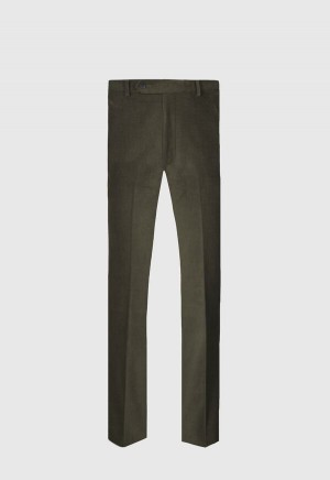 Dark Olive Paul Stuart James Horizontal Corduroy | UK_PAUL64186