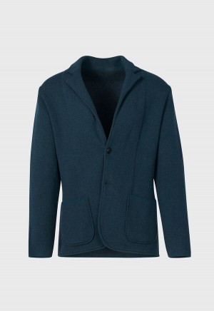 Green Paul Stuart Wool Twill Knit Jacket | UK_PAUL64323