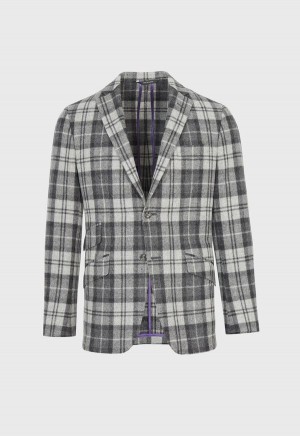 Grey Paul Stuart Plaid Soft Construction | UK_PAUL96887