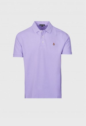 Lavender Paul Stuart Cotton Piqué Logo Polo | UK_PAUL12032