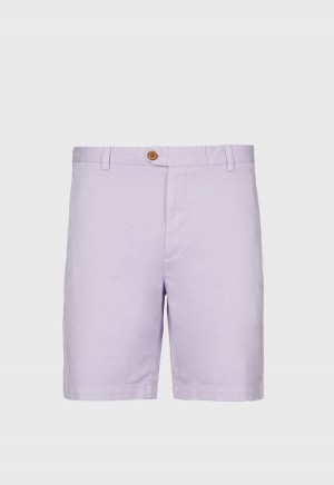 Lavender Paul Stuart Twill Cotton Walk Short | UK_PAUL35057