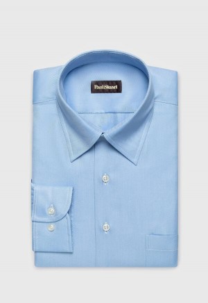 Light Blue Paul Stuart Classic Cotton Twill | UK_PAUL27702