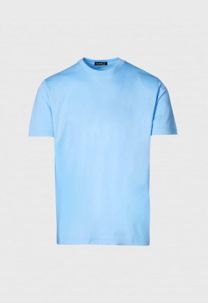 Light Blue Paul Stuart Jersey T-Shirt | UK_PAUL92703