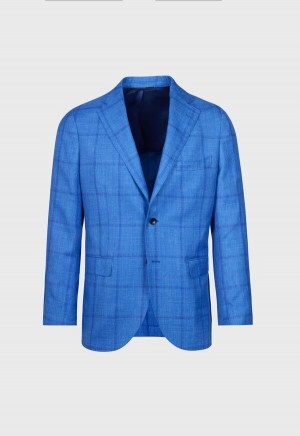 Light Blue Paul Stuart Windowpane Sport | UK_PAUL79083