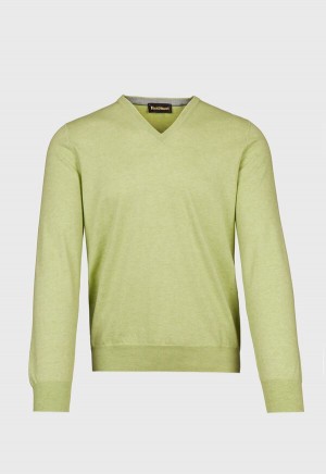 Light Green Paul Stuart V-Neck | UK_PAUL30188