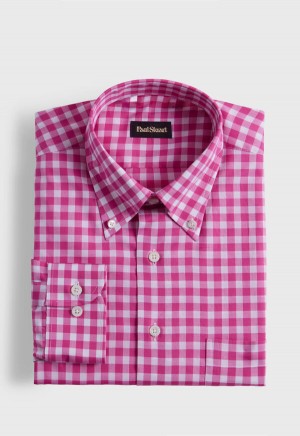 Light Pink Paul Stuart Cotton Gingham | UK_PAUL23855