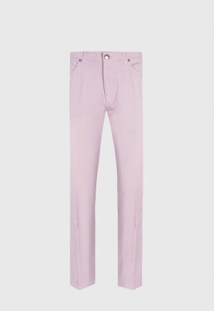 Light Pink Paul Stuart Five Pocket Gabardine Twill | UK_PAUL26151