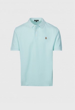 Mint Paul Stuart Cotton Piqué Logo Polo | UK_PAUL84427