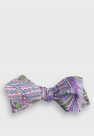 Multicolor Paul Stuart Silk Twill Paisley Bow | UK_PAUL27194