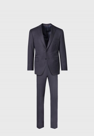 Navy Paul Stuart All Year Wool Paul Suit | UK_PAUL66100