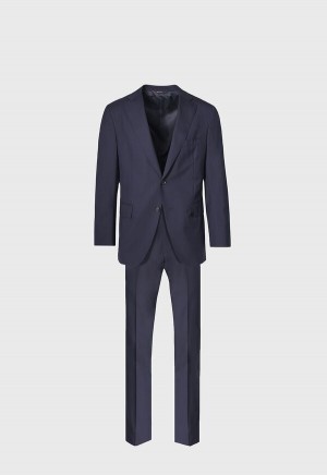 Navy Paul Stuart All Year Wool Suit | UK_PAUL13074