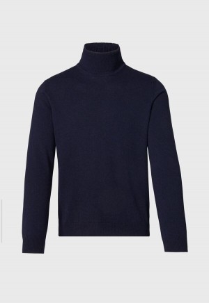 Navy Paul Stuart Cashmere Turtleneck | UK_PAUL63648