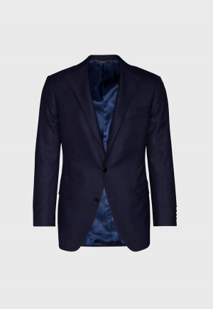 Navy Paul Stuart Super 150s Wool Phillip Blazer | UK_PAUL71930