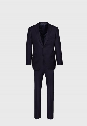 Navy Paul Stuart Super 160s Wool Paul Suit | UK_PAUL42667