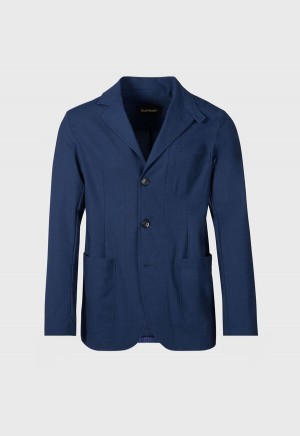 Navy Paul Stuart Wool Blazer | UK_PAUL65411