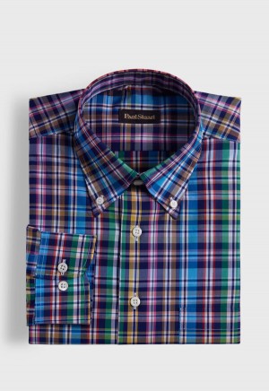 Navy / Multicolor Paul Stuart Cotton Plaid | UK_PAUL97859