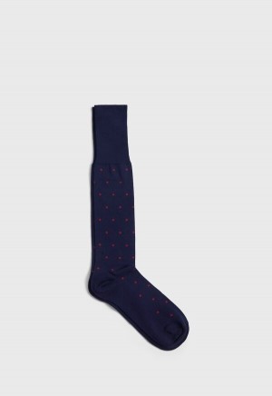 Navy / Red Paul Stuart Cotton Dotted | UK_PAUL61650