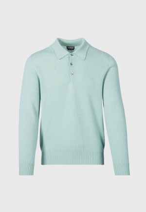 Olive Paul Stuart Cashmere Long Sleeve Polo | UK_PAUL16201