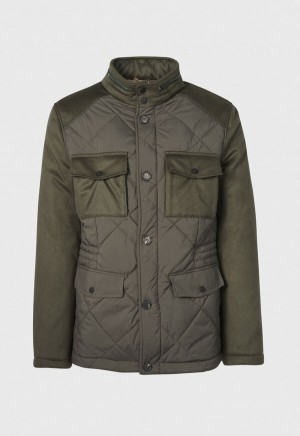 Olive Paul Stuart Cashmere and Microfiber Quilted Field Jacket | UK_PAUL54017