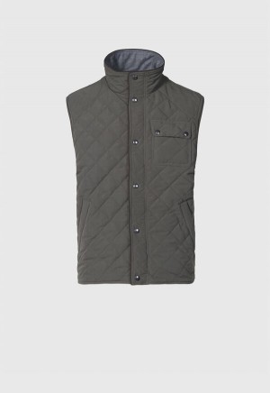 Olive Paul Stuart Diamond Quilted Vest | UK_PAUL10569