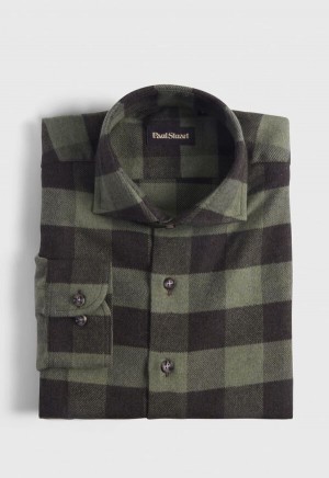 Olive Paul Stuart Flannel Buffalo Check | UK_PAUL94886