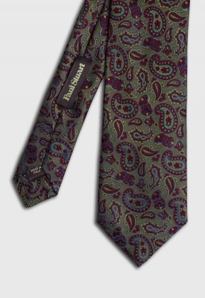 Olive Paul Stuart Small Jacquard Paisley | UK_PAUL34546