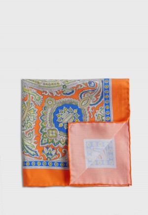 Orange Paul Stuart Silk Twill Paisley | UK_PAUL17654