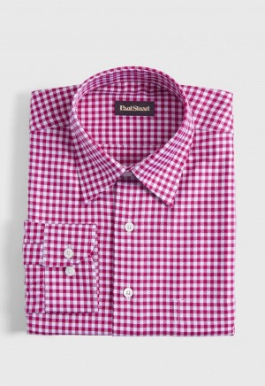 Pink Paul Stuart Gingham Check Twill | UK_PAUL28653