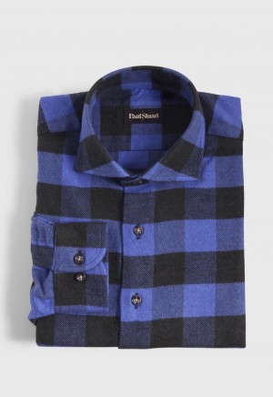 Purple Paul Stuart Flannel Buffalo Check | UK_PAUL80922