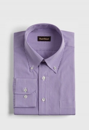 Purple Paul Stuart Micro Gingham Check | UK_PAUL85073