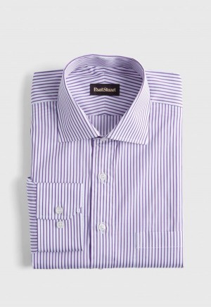 Purple Paul Stuart Purple and White Striped | UK_PAUL54755