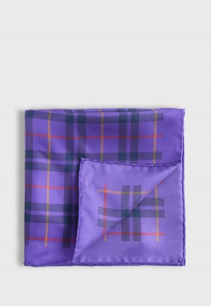 Purple Paul Stuart Silk Plaid Print | UK_PAUL20339